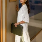 White Printed Cotton Straight Kurta