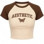 Womens Black Graphic Ruched Crop Top