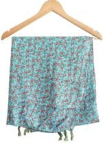 Women's Designer Sky Blue and Red Color Floral Design Scarf - All Seasons, Stylish & Comfortable - Image 3